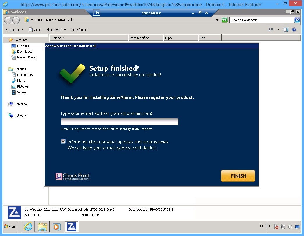 Practice Labs screenshot.